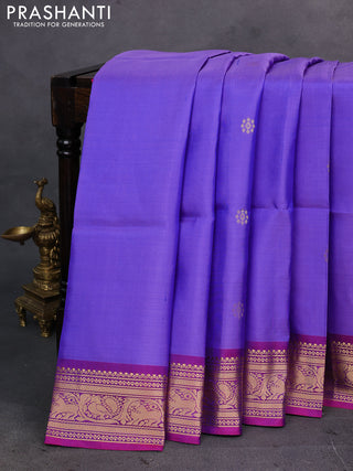 Lavender & Purple Pure Soft Silk Saree - Buttas