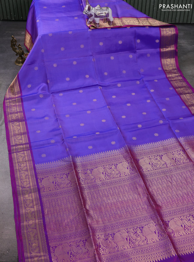 Lavender & Purple Pure Soft Silk Saree - Buttas