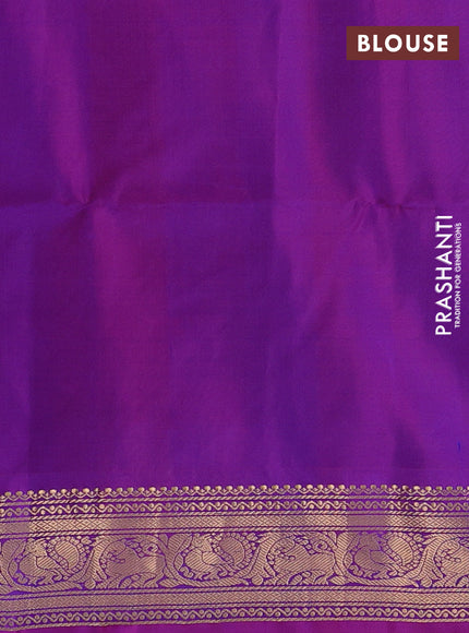 Lavender & Purple Pure Soft Silk Saree - Buttas