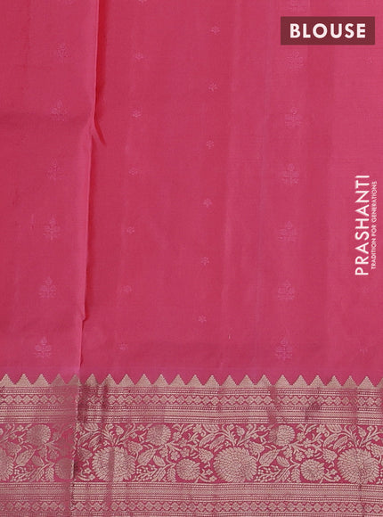 Peach Pink Pure Soft Silk Saree - Zari Buttas