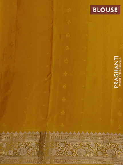 Yellow &  Pure Soft Silk Saree - Zari Buttas