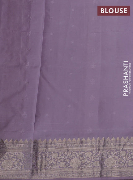 Lavender &  Pure Soft Silk Saree - Zari Buttas