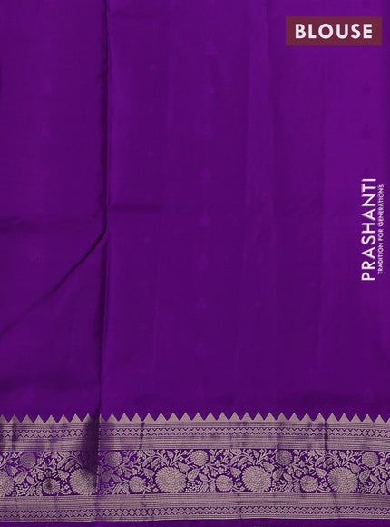 Purple &  Pure Soft Silk Saree - Zari Buttas