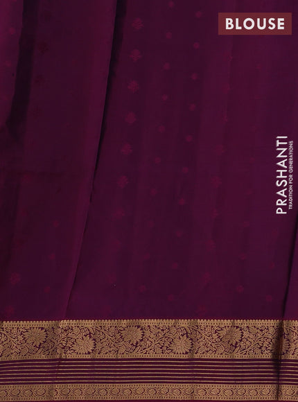 Peacock Green & Magenta Pink Pure Soft Silk Saree - Zari Buttas