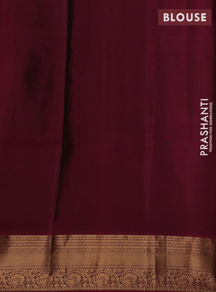 Dark Mustard & Magenta Pink Pure Soft Silk Saree - Zari Buttas