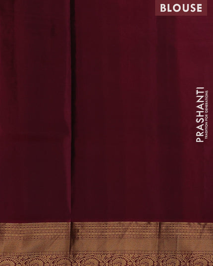 Bottle Green & Magenta Pink Pure Soft Silk Saree - Zari Buttas