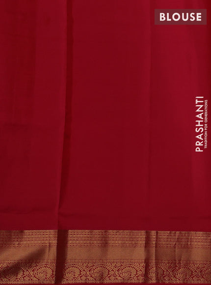 Sunset Orange & Red Pure Soft Silk Saree - Zari Buttas