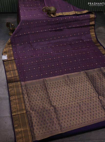 Onion Pink & Navy Blue Pure Soft Silk Saree - Zari Buttas