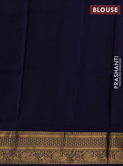 Onion Pink & Navy Blue Pure Soft Silk Saree - Zari Buttas