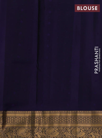 Onion Pink & Navy Blue Pure Soft Silk Saree - Zari Buttas