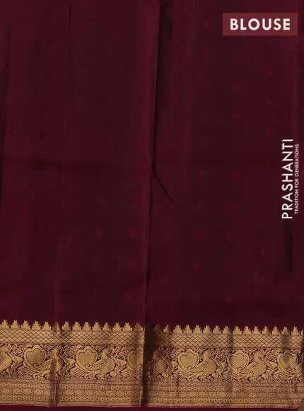 Grey & Magenta Pink Pure Soft Silk Saree - Zari Buttas