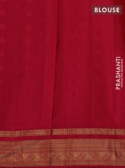 Purple & Red Pure Soft Silk Saree - Zari Buttas