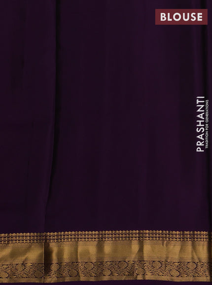 Green & Purple Pure Soft Silk Saree - Zari Buttas