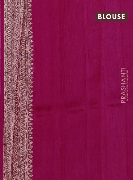 Pink Banarasi Semi Raw Silk Saree - Butta style