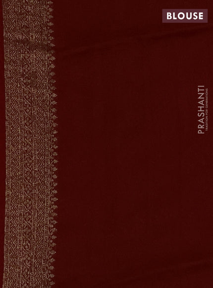 Red Banarasi Semi Raw Silk Saree - Butta style
