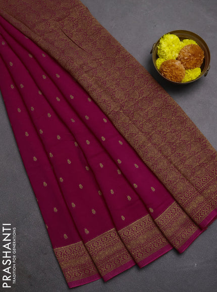 Pink Banarasi Semi Raw Silk Saree - Butta style