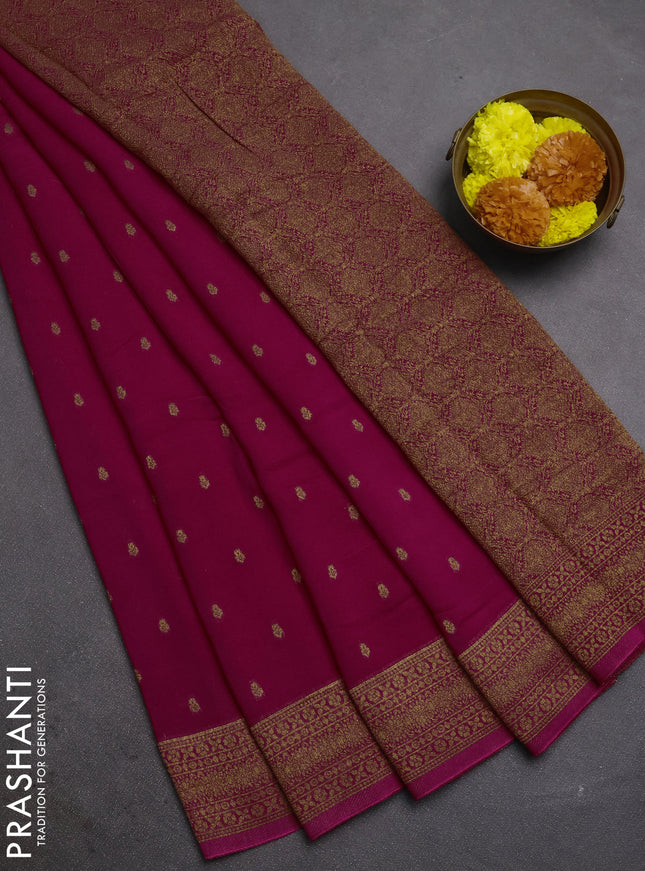 Pink Banarasi Semi Raw Silk Saree - Butta style