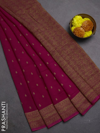Pink Banarasi Semi Raw Silk Saree - Butta style