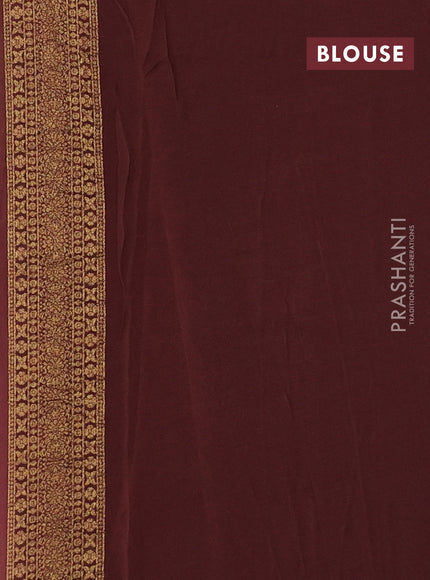 Brown Banarasi Semi Raw Silk Saree - Butta style