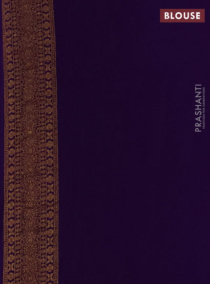 Violet Banarasi Semi Raw Silk Saree - Butta style