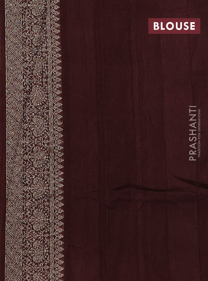 Brown Banarasi Semi Raw Silk Saree -  Zari Weaves
