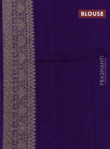 Violet Banarasi Semi Raw Silk Saree -  Zari Weaves