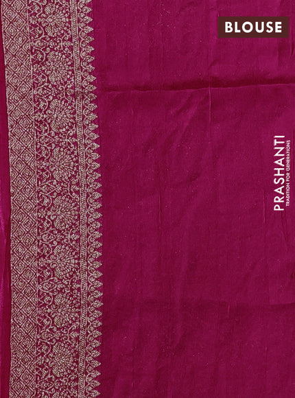 Pink Banarasi Semi Raw Silk Saree -  Zari Weaves