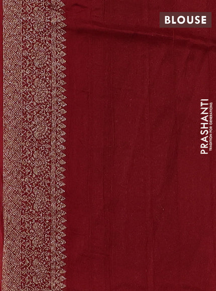 Red Banarasi Semi Raw Silk Saree -  Zari Weaves
