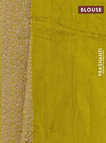 Green Banarasi Semi Raw Silk Saree -  Zari Weaves