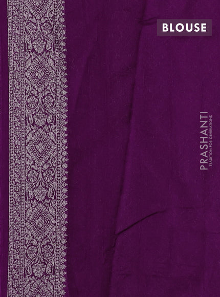 Purple Banarasi Semi Raw Silk Saree - Butta style