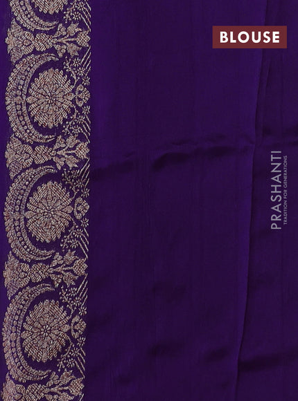 Violet Banarasi Semi Raw Silk Saree - Butta style