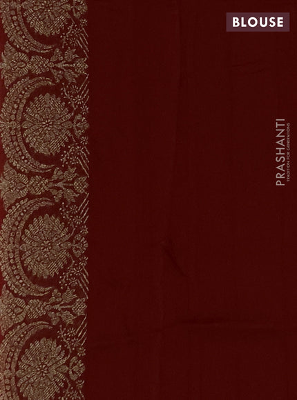 Red Banarasi Semi Raw Silk Saree - Butta style