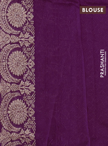 Purple Banarasi Semi Raw Silk Saree - Butta style