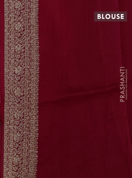 Red Banarasi Semi Raw Silk Saree -  Zari Weaves