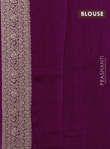 Purple Banarasi Semi Raw Silk Saree -  Zari Weaves