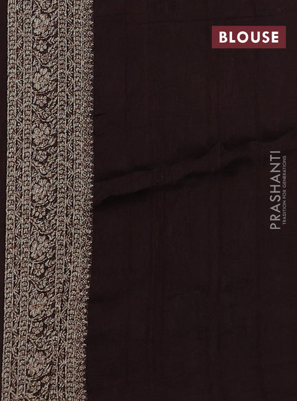 Brown Banarasi Semi Raw Silk Saree -  Zari Weaves