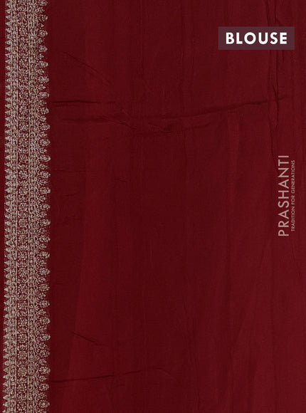 Red Banarasi Semi Raw Silk Saree - Butta style