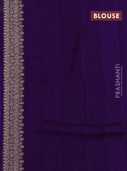 Violet Banarasi Semi Raw Silk Saree - Butta style