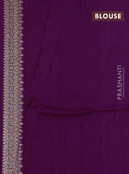 Purple Banarasi Semi Raw Silk Saree - Butta style