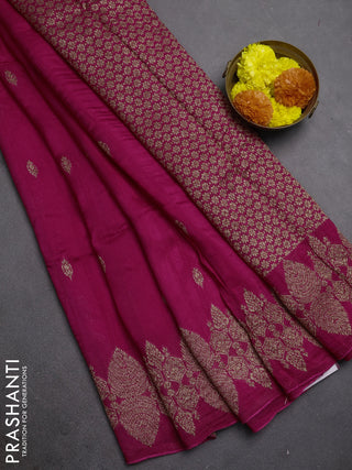Pink Banarasi Semi Raw Silk Saree - Butta style