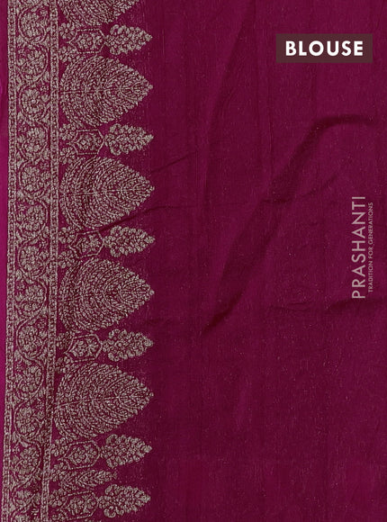 Pink Banarasi Semi Raw Silk Saree - Butta style
