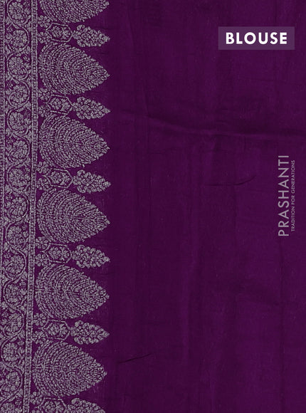 Purple Banarasi Semi Raw Silk Saree - Butta style