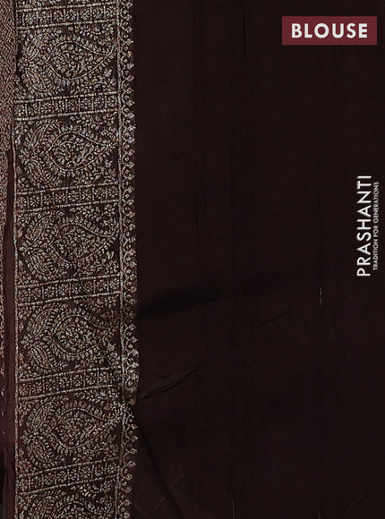 Coffee Brown Banarasi Semi Raw Silk Saree - Butta style