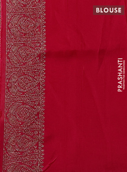Pink Banarasi Semi Raw Silk Saree - Butta style