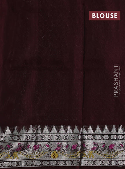 Pastel Brown & Deep Maroon Venkatagiri Silk - Zari Weaves