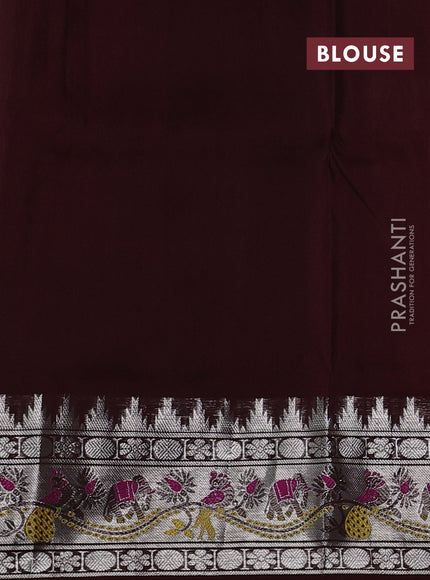 Pastel Green & Deep Maroon Venkatagiri Silk - Zari Weaves