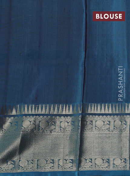 Violet & Blue Venkatagiri Silk - Zari Checks
