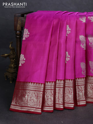Pink & Red Venkatagiri Silk - Zari Buttas