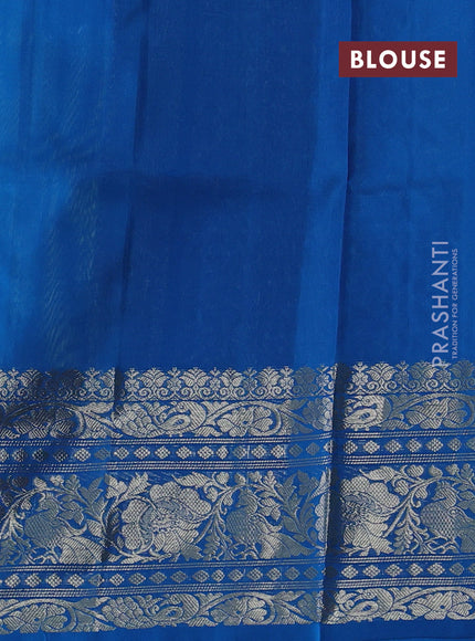 Teal Green & Cs Blue Venkatagiri Silk - Zari Buttas
