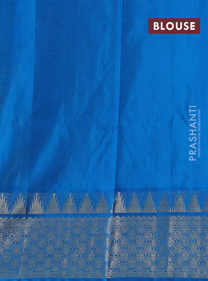 Teal Green & Cs Blue Venkatagiri Silk - Zari Buttas